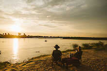 Rufiji Sonnenuntergang am Flussufer