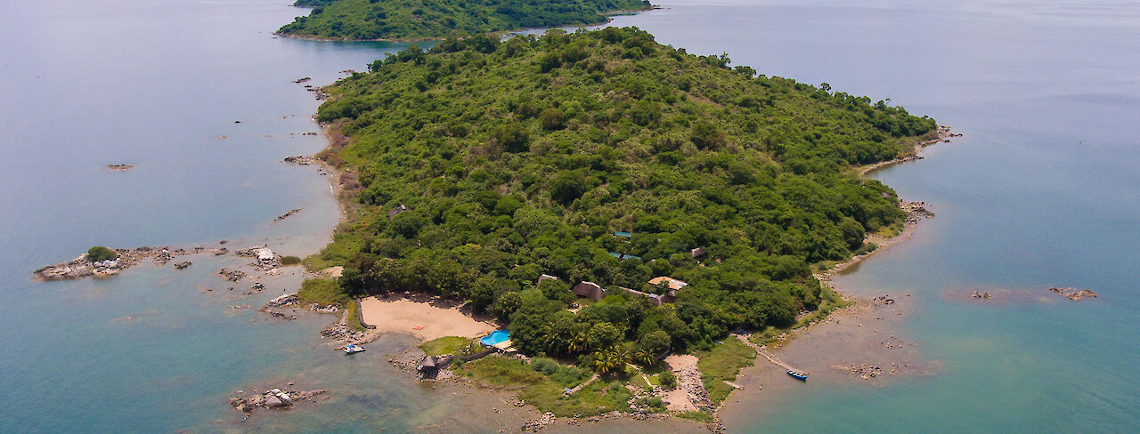 Blue Zebra Island Lodge, Nankoma Island im Malawisee, Malawi-Nationalpark, UNESCO Worldheritage Site