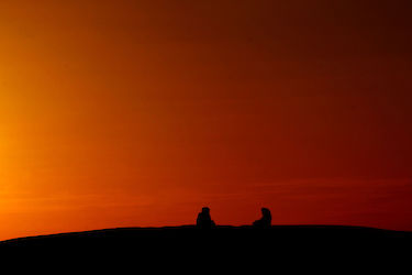 Düne im Sonnenuntergang. Marokko
