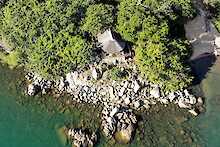 Blue Zebra Island Lodge, Lodge aus der Vogelperspektive
