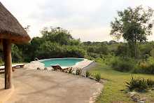 Poolbereich der Semliki Safari Lodge