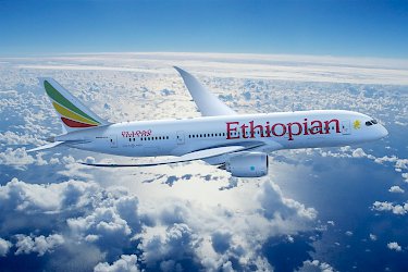 Flugzeug der Ethiopian Airlines