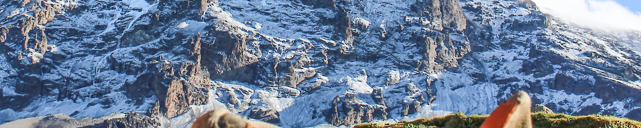 Wanderschuhe vor dem Kilimandscharo