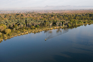 Liwonde-Nationalpark aus der Vogelperspektive