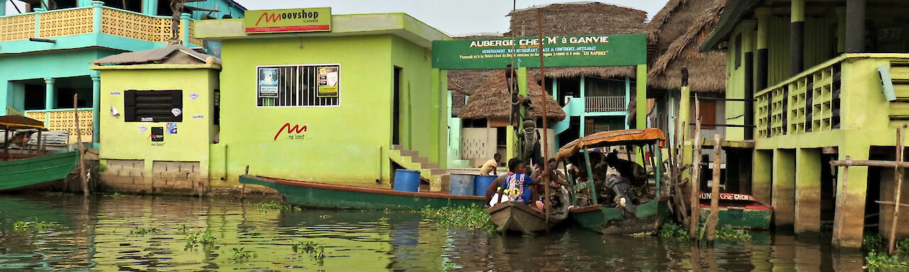 Auberge Chez M in Ganvie Zugang vom Wasser