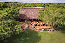 Luftaufnahme der Terrasse der Murchison River Lodge