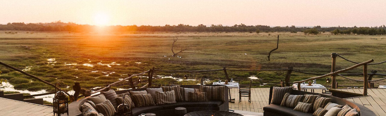 Sonnenuntergang in der Kafunta River Lodge