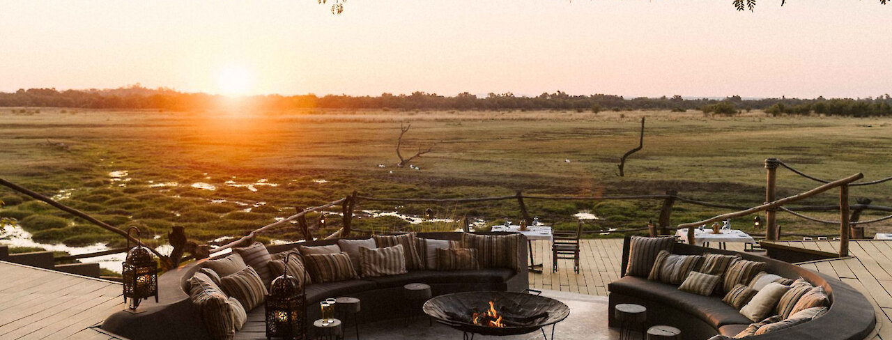 Sonnenuntergang in der Kafunta River Lodge