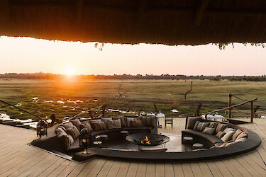 Sonnenuntergang in der Kafunta River Lodge