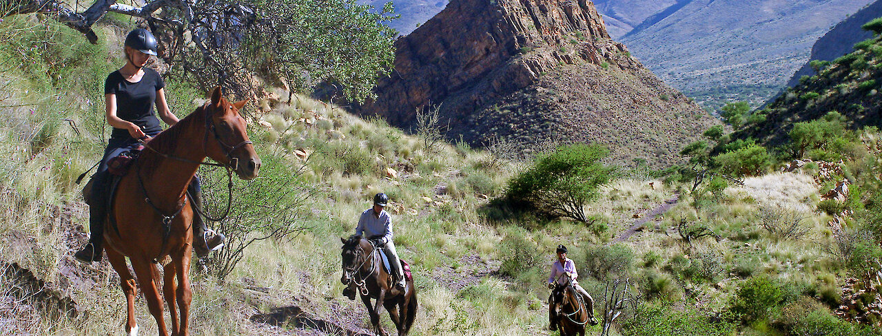 BüllsPort Lodge & Farm Ausritt auf Farmgelände in Namibia