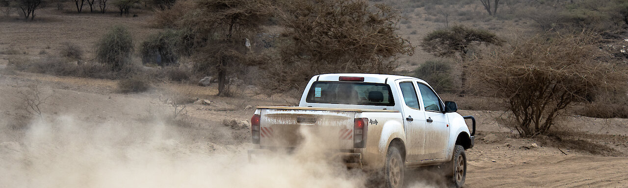 Mit dem Mietwagen auf der Dirtroad
