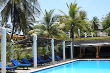 Coconut Beach Lodge Pool mit Palmen