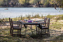 Kafue River Lodge Frühstück am Fluss