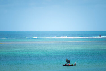 Der indische Ozean mit einem Boot