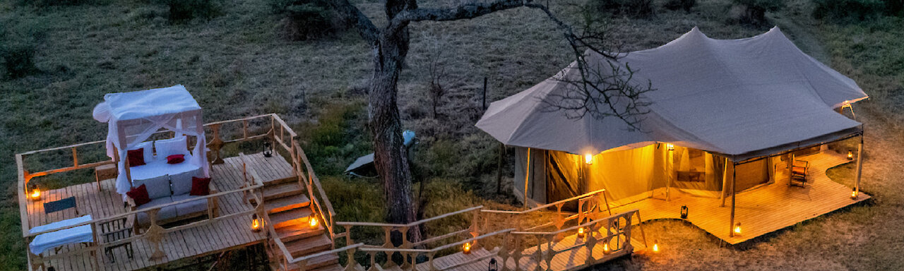 Olmara Camp am Abend im Serengeti-Nationalpark