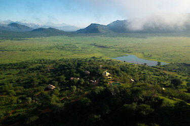 Luftaufnahme des Mkomazi Nationalparks