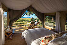 Blick aus dem Zelt im John´s Camp