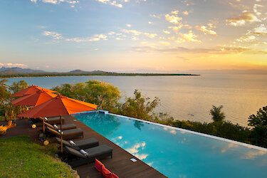 Pumulani Lodge mit Blick auf den Malawisee