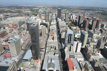 Blick auf die Dächer von Johannesburg