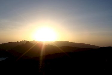 Sonnenuntergang über dem Shira Plateau