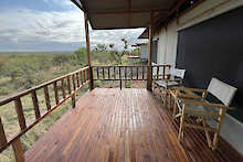 Tansania Tarangire View Camp Terrasse mit Blick in den Park