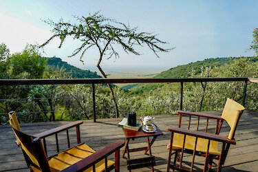 Im Mara Elatia Camp mit Ausblick auf die Massai-Mara-Nationalpark