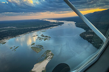 Lower-Zambezi-Nationalparks Anflug