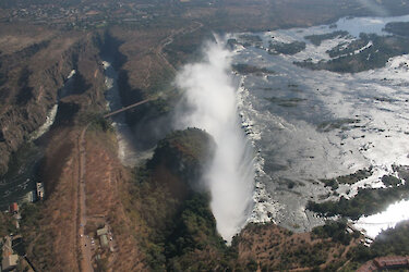 Luftaufnahme der Victoria-Wasserfälle