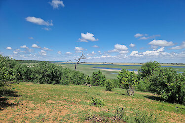 Fahrt durch den Chobe-Nationalpark mit Blick auf die Ebene