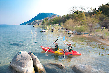 Kayakfahrer auf dem Lake-Malawi