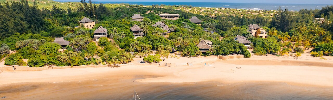 The Cabanas Lamu am Kizingoni Beach auf Lamu Island Vogelperspektive