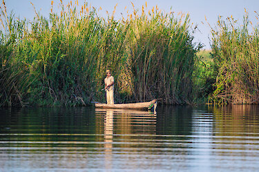 Angler auf Boot