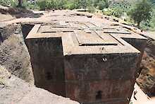 Kreuzdach der Felsenkirche von Lalibela