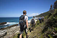 Wanderer an einer Klippe