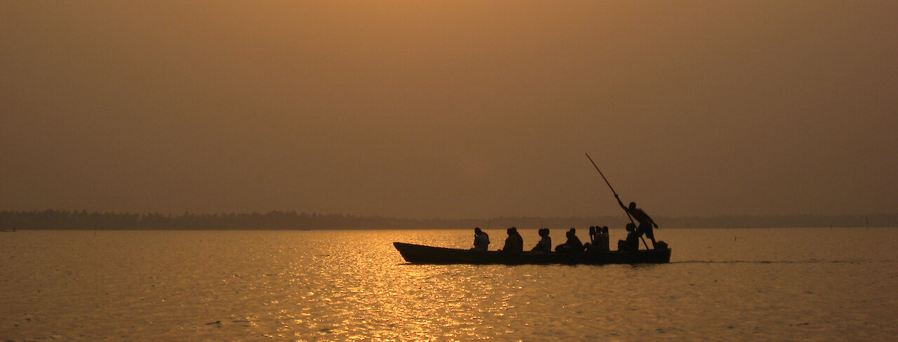 Boot in Abendsonne. Togo