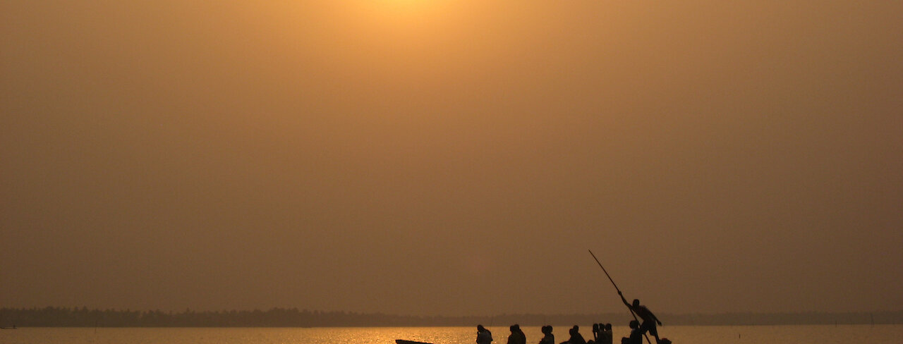 Boot in Abendsonne. Togo