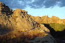 Angestrahlte Granitfelsen