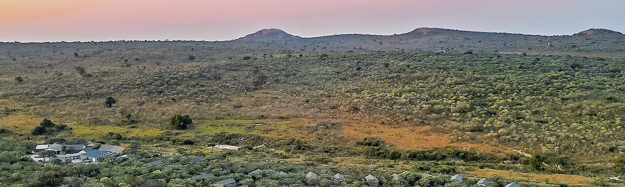 Luftaufnahme der Mdluli Safari Lodge