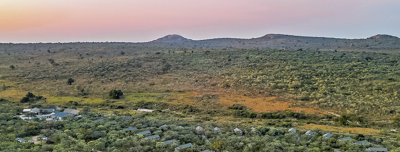 Luftaufnahme der Mdluli Safari Lodge