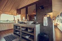 Waschbecken in der Mdluli Safari Lodge