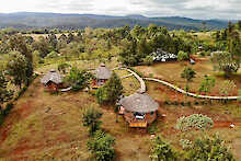 Luftaufnahme der Foresight Eco Lodge