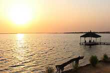 Sonnenuntergang vom Camp Solidaire Faoye