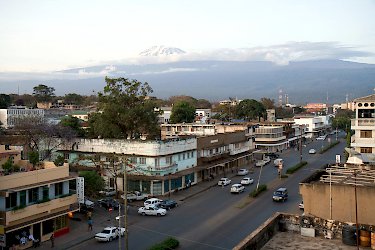 Moshi vor dem mt. Kilimandscharo