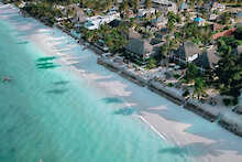 Luftaufnahme Blue Oyster am Strand