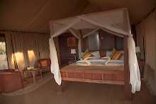 Zelt Innenansicht in der Tarangire Simba Lodge