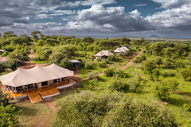 Angata Tarangire Camp Unterkünfte in den Tarangire-Nationalpark und in Weitaufnahme