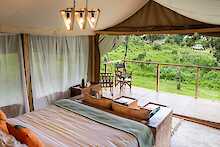 Ausblick auf die Terrasse im Angata Ngorongoro Camp