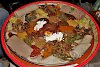 Injera - traditionelles äthiopisches Essen