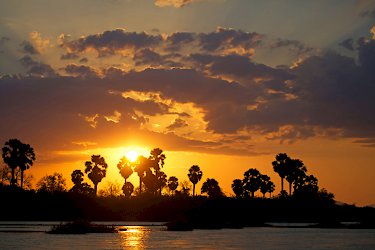 Sonnenuntergang über dem Rufiji Fluss