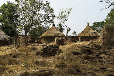 Blick auf das Taneka-Dorf